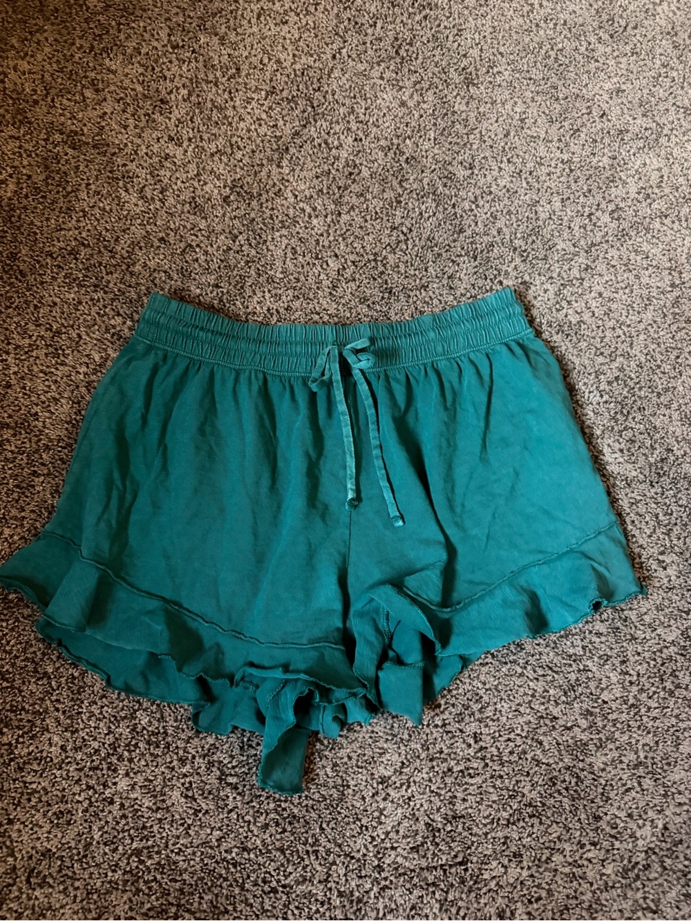 aerie Teal Ruffle Lounge Shorts